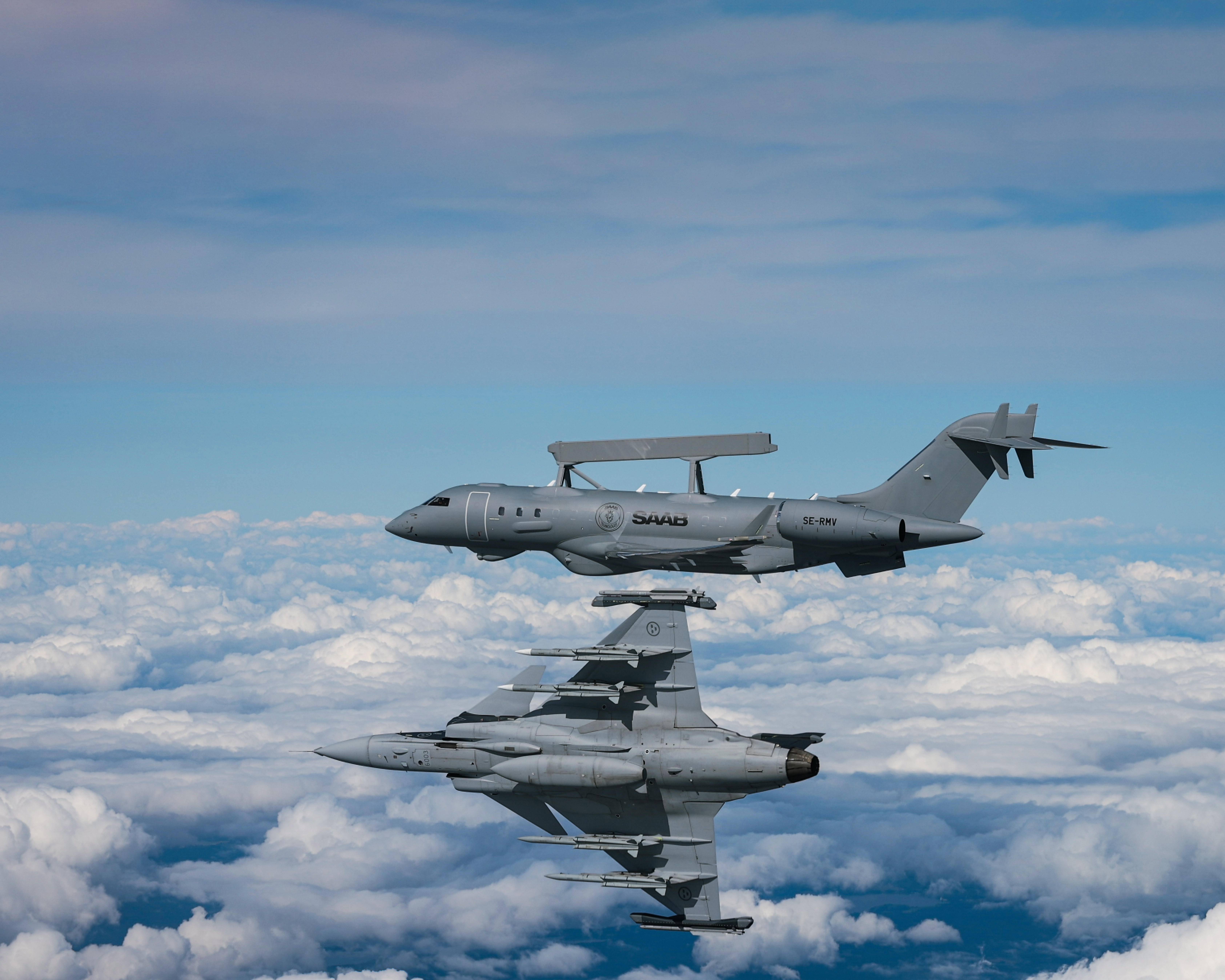 Gripen ja GlobelEye ilmassa