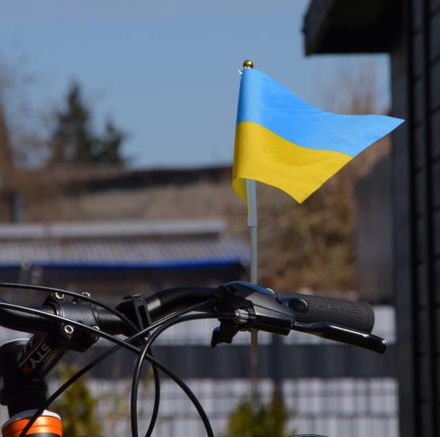 Ukrainan lippu maisemakuvassa