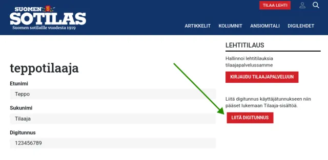 Liitä digitunnus